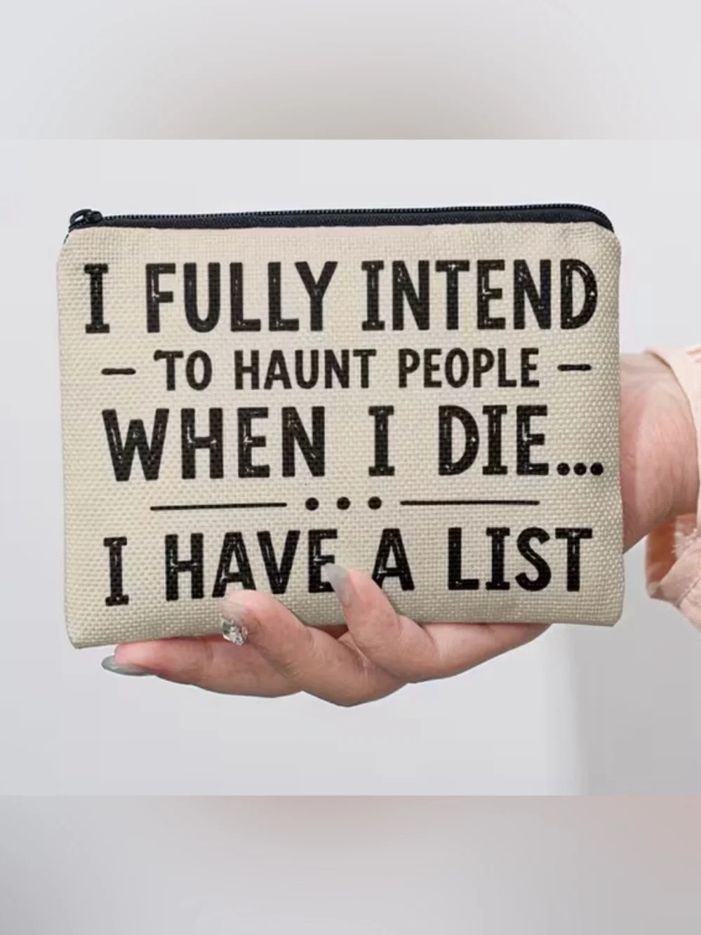Humorous Canvas Zipper Pouch
